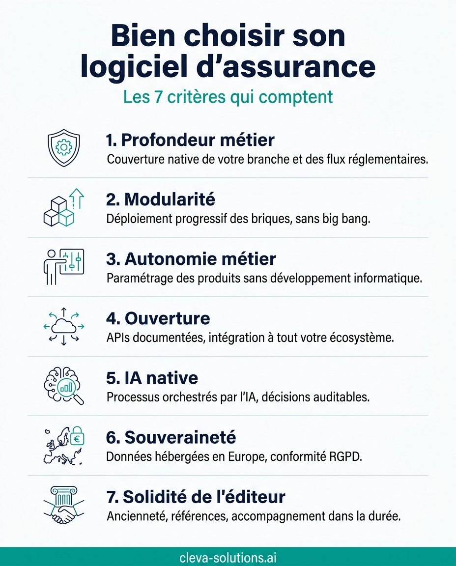 Infographie : les 7 critères pour bien choisir son logiciel d'assurance